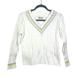 RUSS Liz Claborne Vintage V-Neck Tennis Sweater, Size M